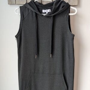 Pink Martini Dark Gray Sleeveless Hoodie Dress